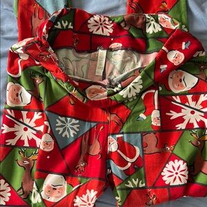 LuLaRoe Red Green Santa Reindeer Snowflake Holiday Leggings